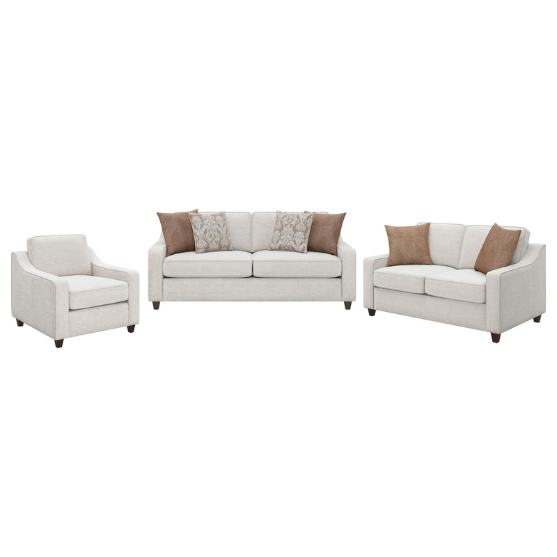 Christine 3-piece Upholstered Sloped Arm Sofa Set Beige - alternate view