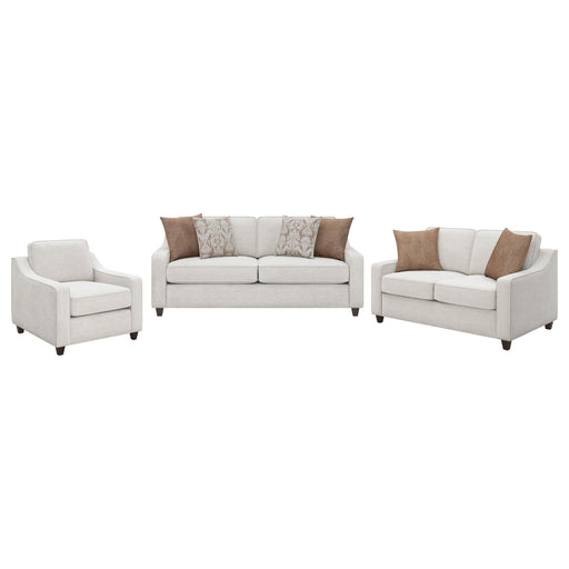 Christine 3-piece Upholstered Sloped Arm Sofa Set Beige - alternate view
