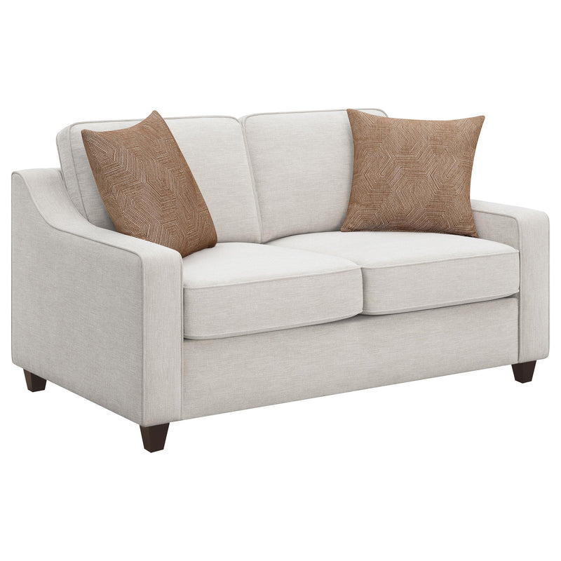 Christine 3-piece Upholstered Sloped Arm Sofa Set Beige - detail 7