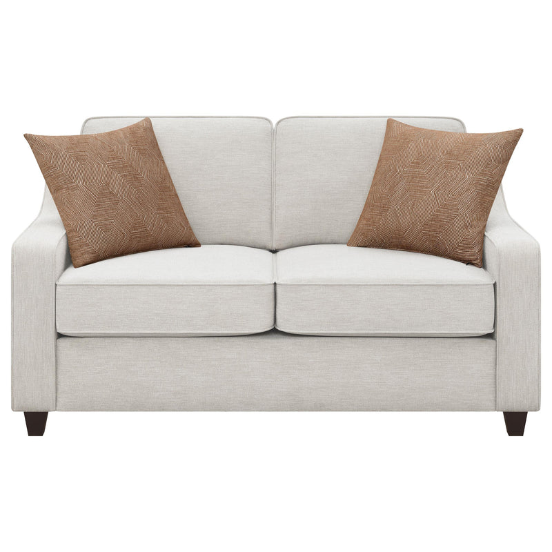 Christine 3-piece Upholstered Sloped Arm Sofa Set Beige - detail 8