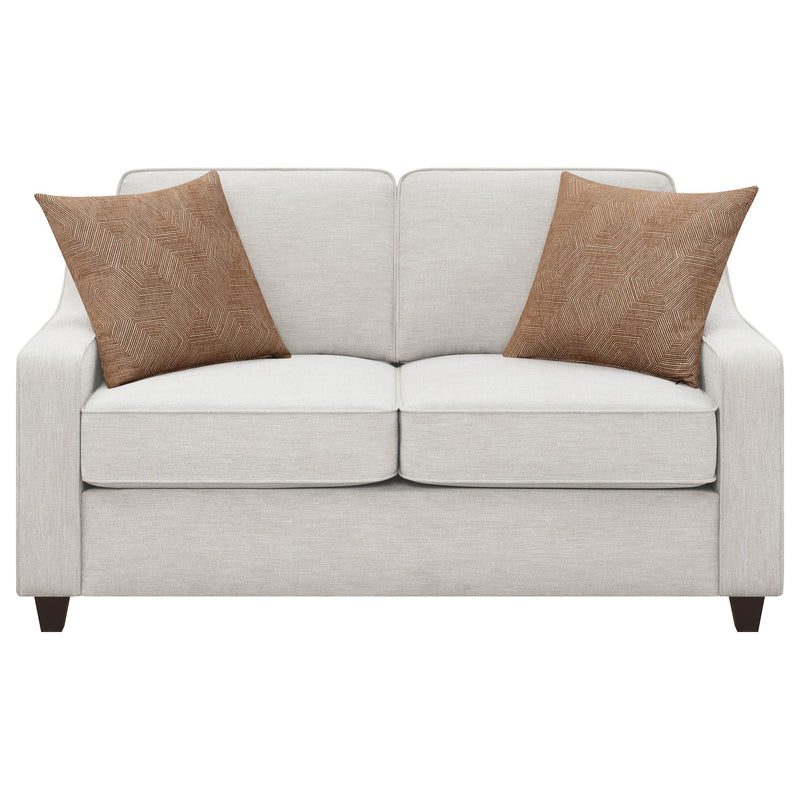 Christine Upholstered Sloped Arm Loveseat Beige - detail 3