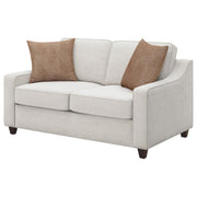 Christine Upholstered Sloped Arm Loveseat Beige - detail 4