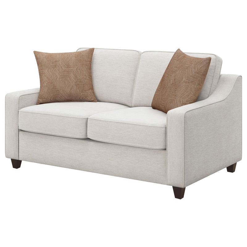 Christine Upholstered Sloped Arm Loveseat Beige - detail 4