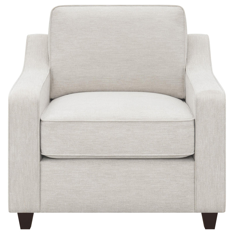 Christine Upholstered Sloped Arm Accent Chair Beige - detail 3