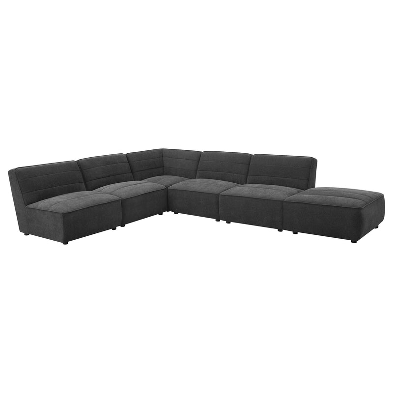 Sunny Upholstered Armless Chair Dark Charcoal_x000D_