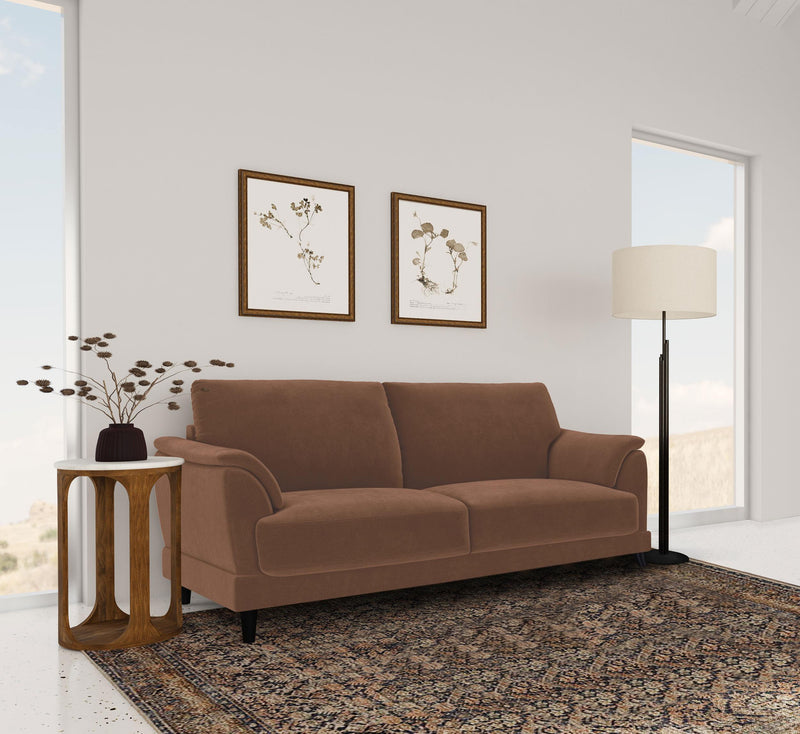 Selma Velvet Upholstered Crescent Arm Sofa