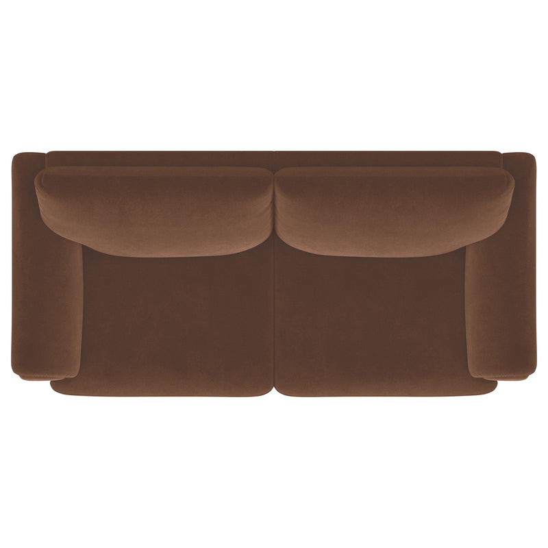 Selma Velvet Upholstered Crescent Arm Sofa