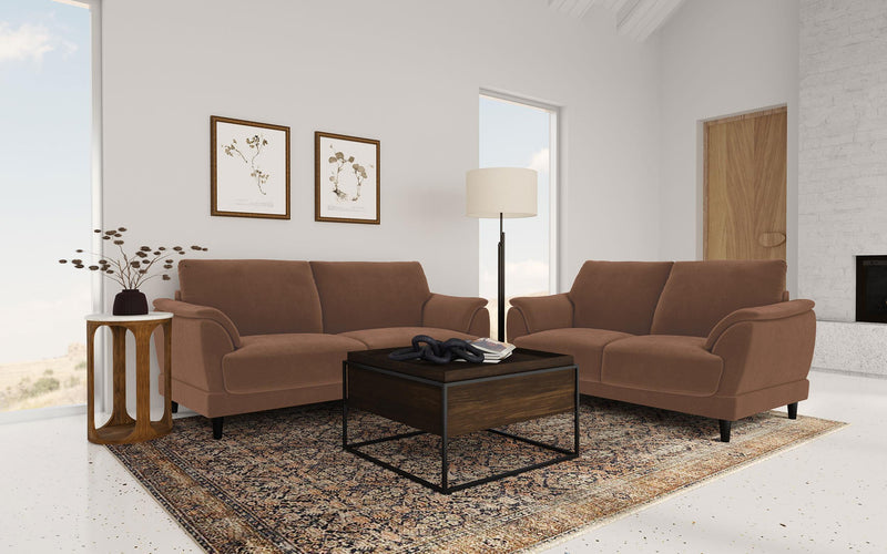 Selma Velvet Upholstered Crescent Arm Sofa