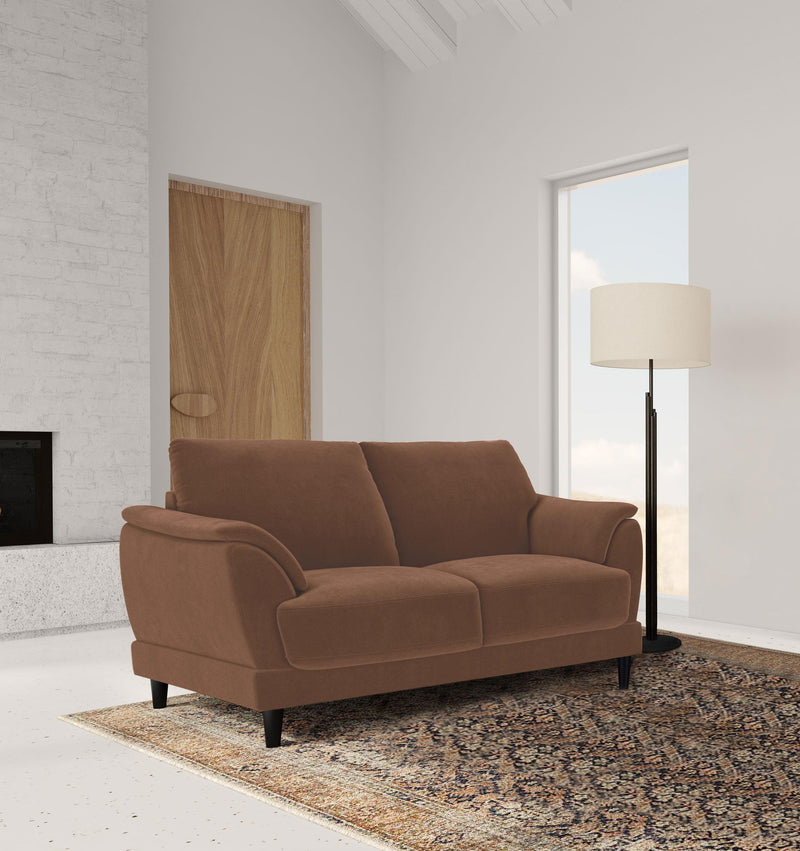 Selma Velvet Upholstered Crescent Arm Loveseat