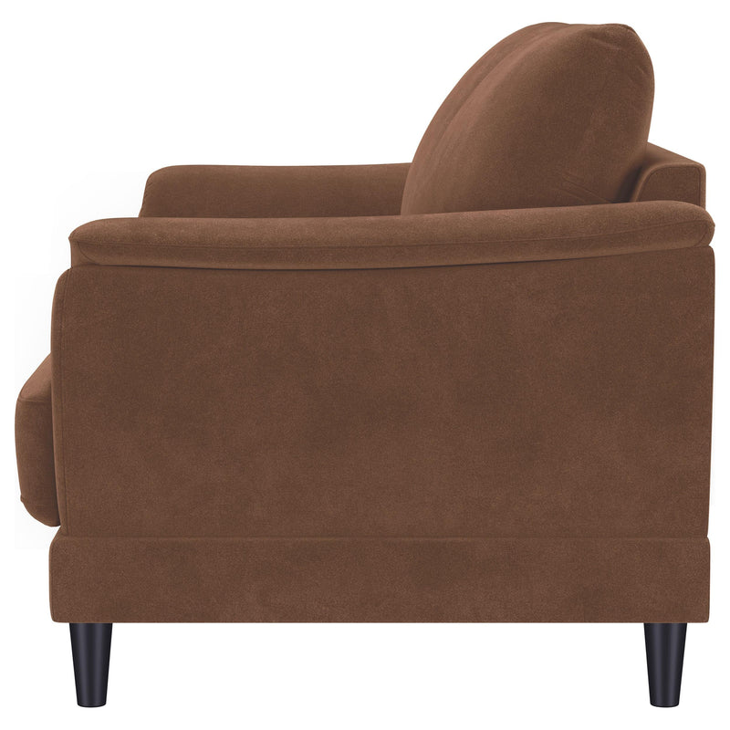 Selma Velvet Upholstered Crescent Arm Loveseat