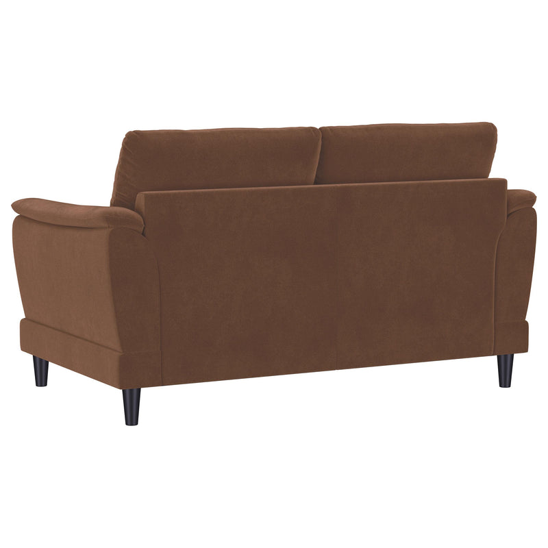 Selma Velvet Upholstered Crescent Arm Loveseat