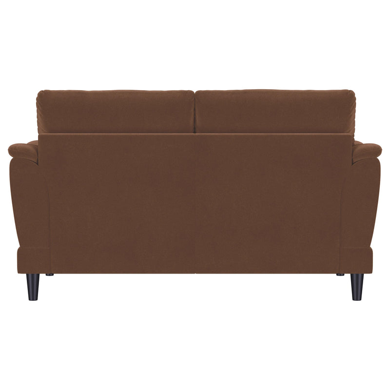 Selma Velvet Upholstered Crescent Arm Loveseat