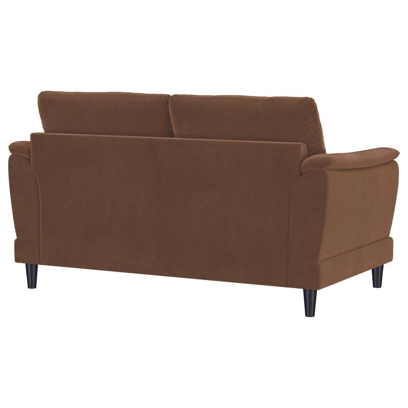 Selma Velvet Upholstered Crescent Arm Loveseat