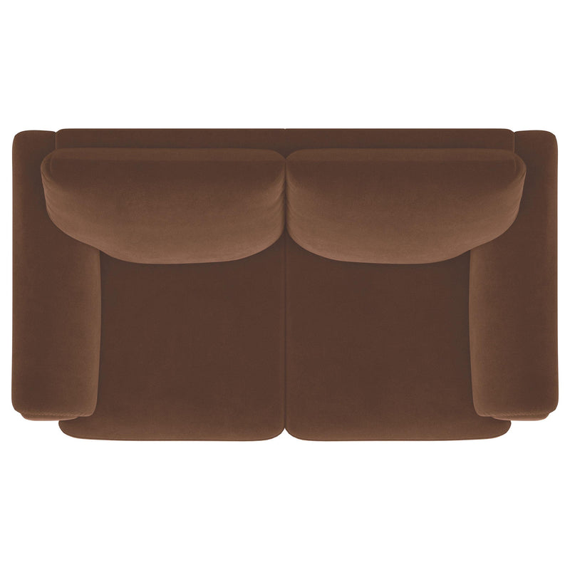 Selma Velvet Upholstered Crescent Arm Loveseat