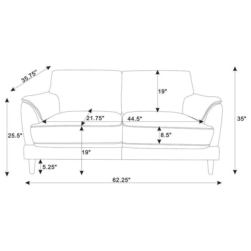 Selma Velvet Upholstered Crescent Arm Loveseat