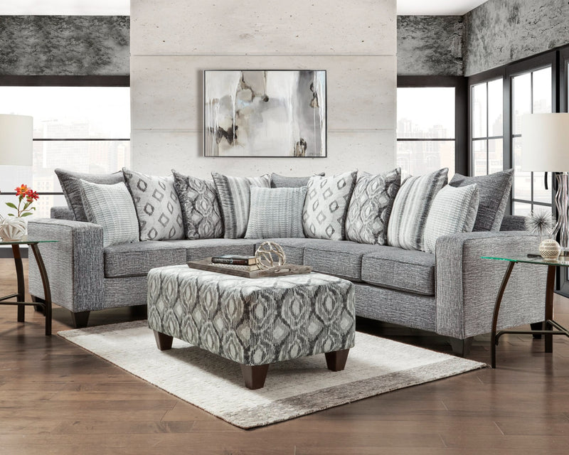 Stonewash Sectional - Charcoal