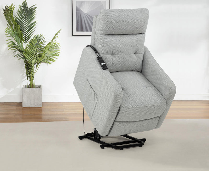 Dayes Upholstered Power Lift Recliner Chair Light Grey - detail 3