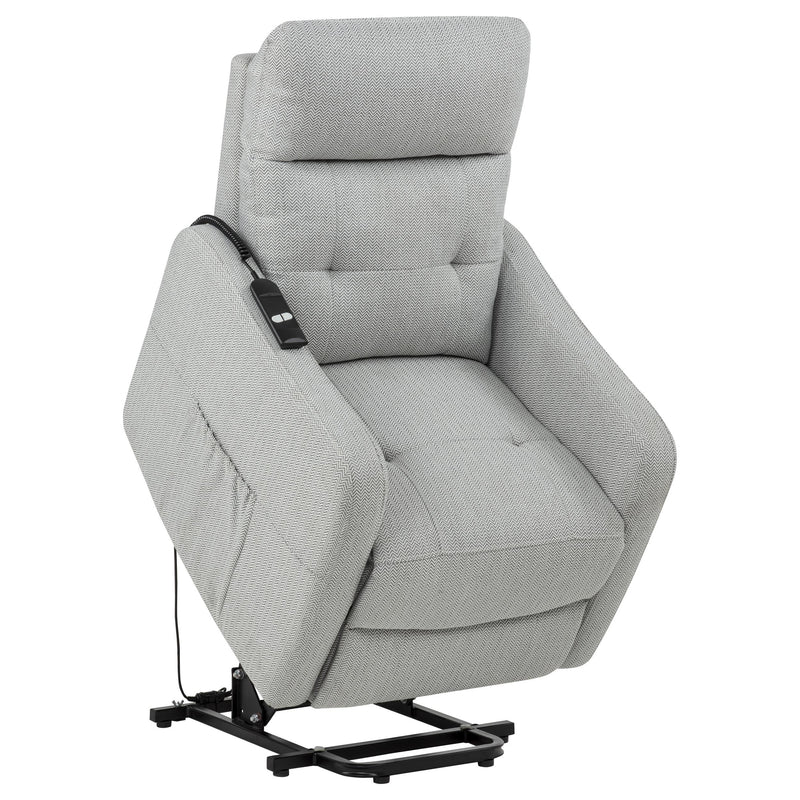 Dayes Upholstered Power Lift Recliner Chair Light Grey - detail 7