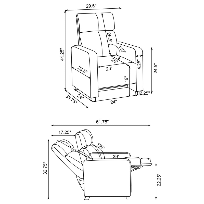 Toohey Upholstered Home Theater Push Back Recliner