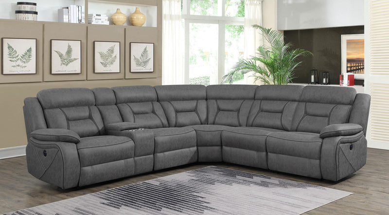 Higgins Upholstered Power Reclining Sectional Sofa