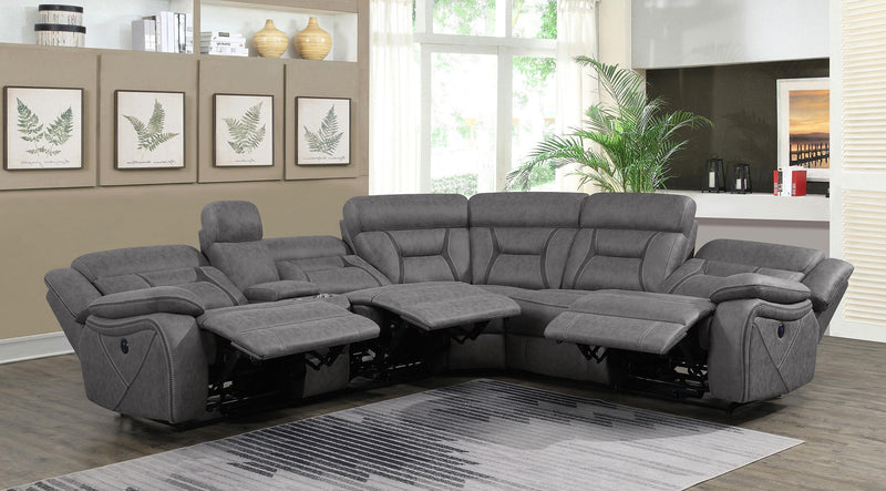 Higgins Upholstered Power Reclining Sectional Sofa