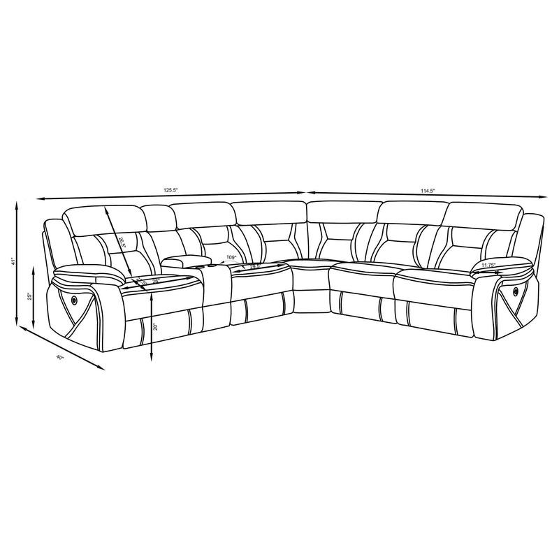 Higgins Upholstered Power Reclining Sectional Sofa