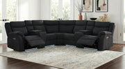 Hagen Upholstered Power Reclining Sectional Sofa Steel Grey - alternate view