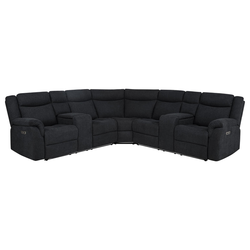 Hagen Upholstered Power Reclining Sectional Sofa Steel Grey - detail 3