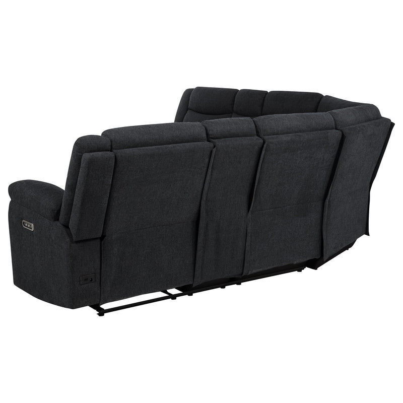 Hagen Upholstered Power Reclining Sectional Sofa Steel Grey - detail 5