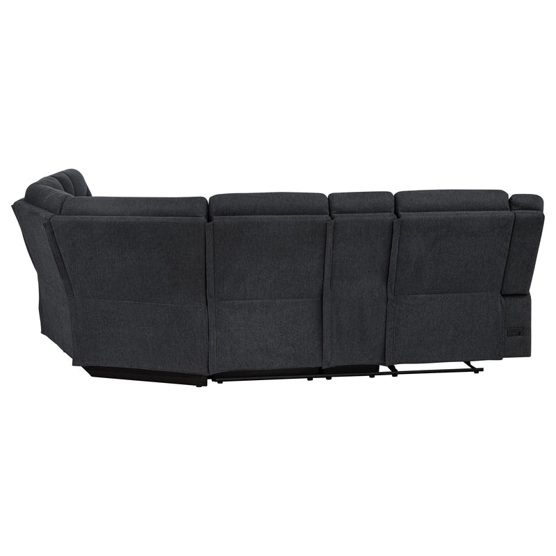 Hagen Upholstered Power Reclining Sectional Sofa Steel Grey - detail 7
