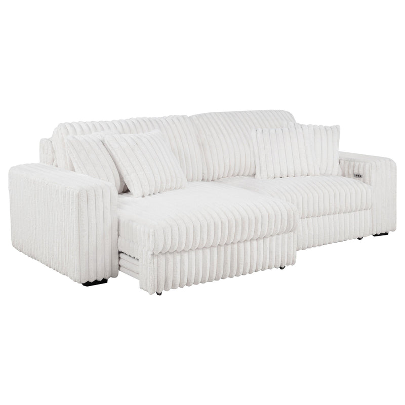 Jacana Corduroy Upholstered Dual Power Chaise Sofa