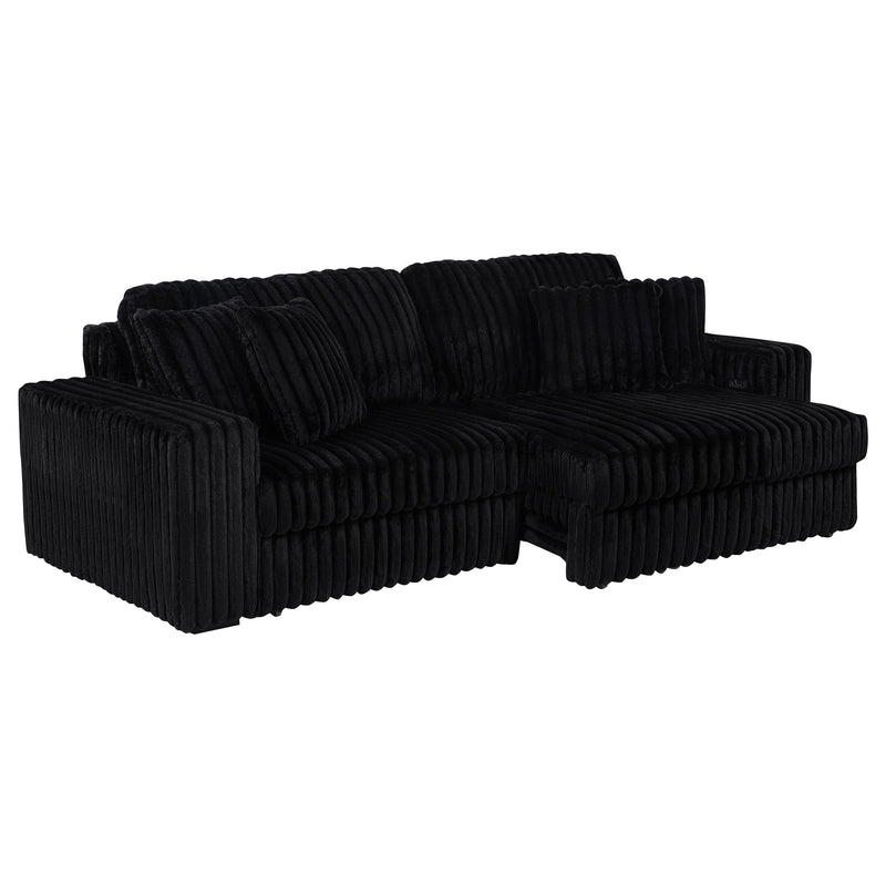 Jacana Corduroy Upholstered Dual Power Chaise Sofa