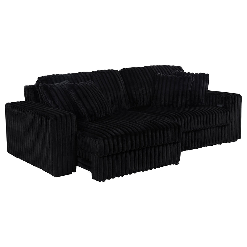 Jacana Corduroy Upholstered Dual Power Chaise Sofa