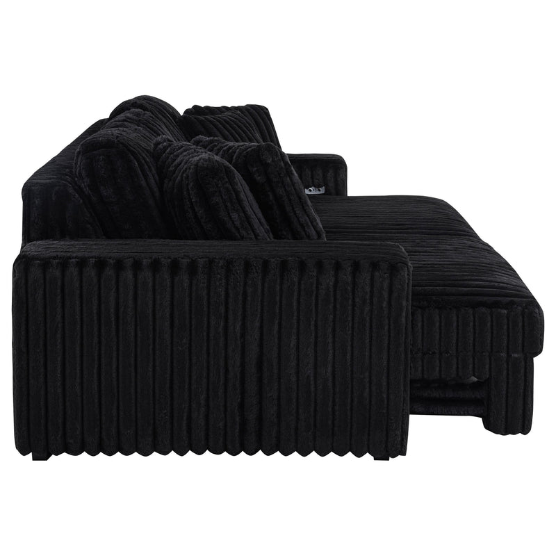 Jacana Corduroy Upholstered Dual Power Chaise Sofa