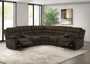 Atkinson Upholstered Reclining Sectional Sofa Chocolate - alternate view