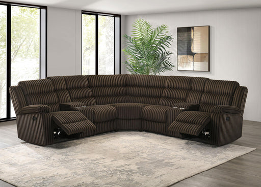 Atkinson Upholstered Reclining Sectional Sofa Chocolate - alternate view