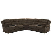 Atkinson Upholstered Reclining Sectional Sofa Chocolate - detail 4