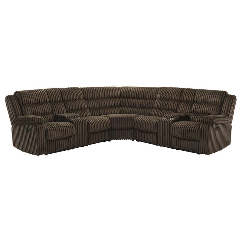 Atkinson Upholstered Reclining Sectional Sofa Chocolate - detail 4