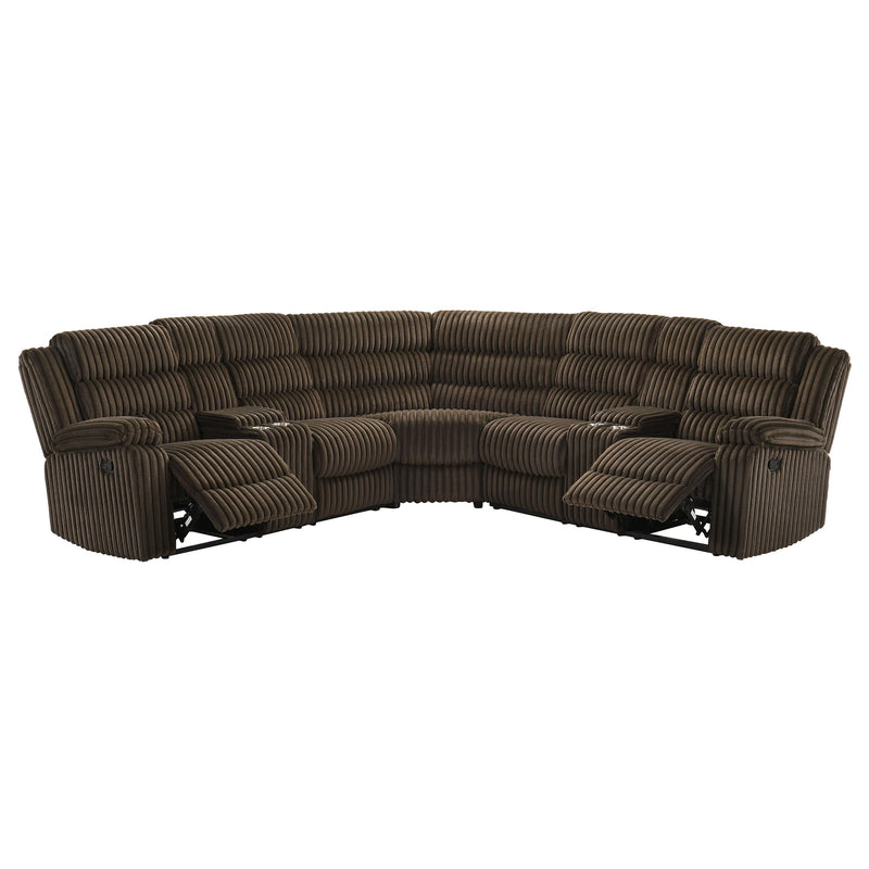 Atkinson Upholstered Reclining Sectional Sofa Chocolate - detail 5