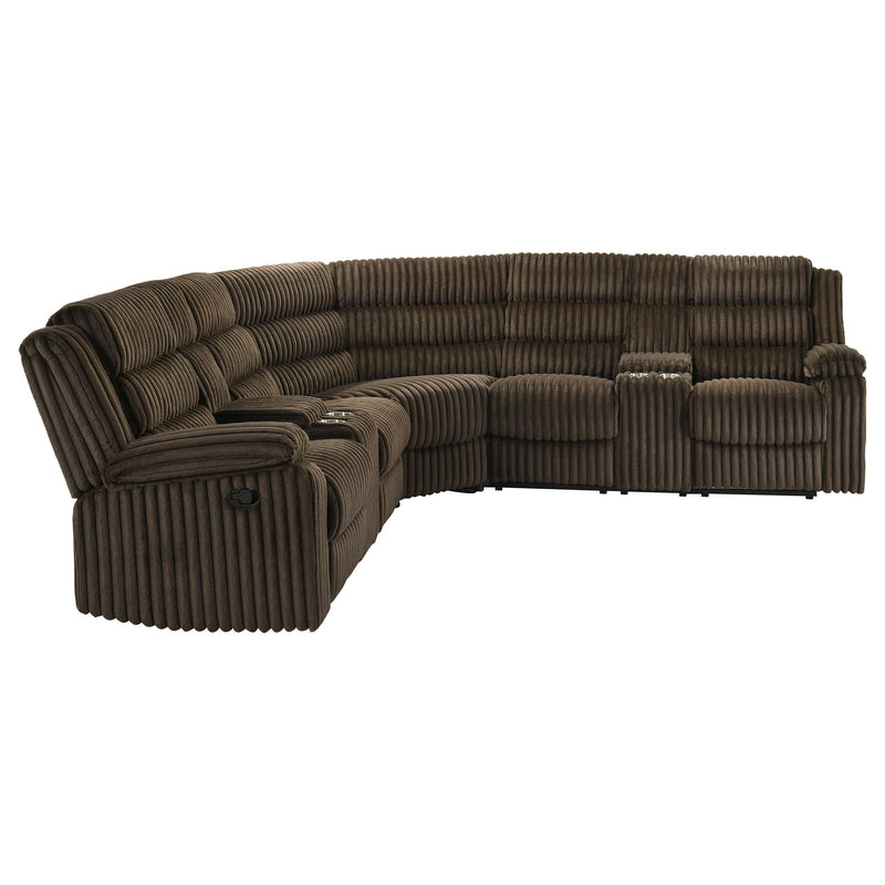 Atkinson Upholstered Reclining Sectional Sofa Chocolate - detail 8
