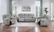 Gilson 3-piece Chenille Upholstered Reclining Sofa Set Grey - alternate view