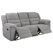 Gilson 3-piece Chenille Upholstered Reclining Sofa Set Grey - detail 4