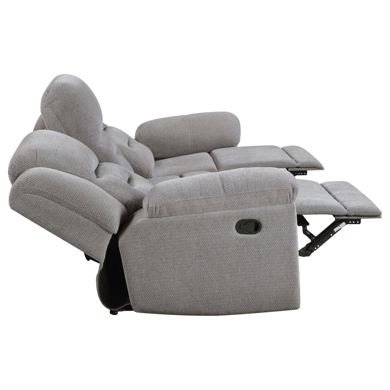 Gilson 3-piece Chenille Upholstered Reclining Sofa Set Grey - detail 6