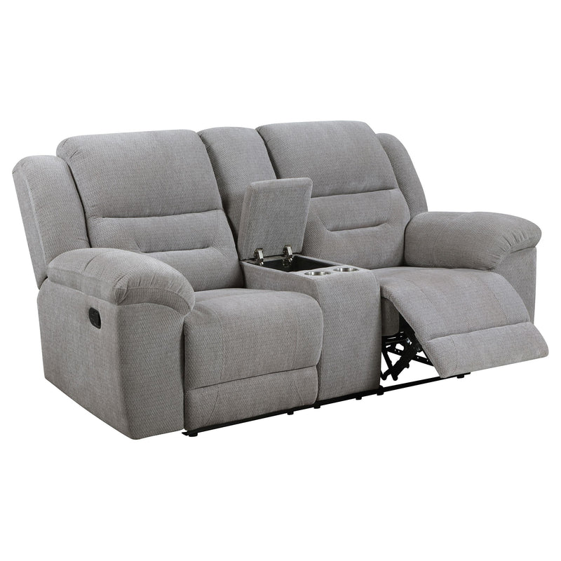 Gilson 3-piece Chenille Upholstered Reclining Sofa Set Grey - detail 7