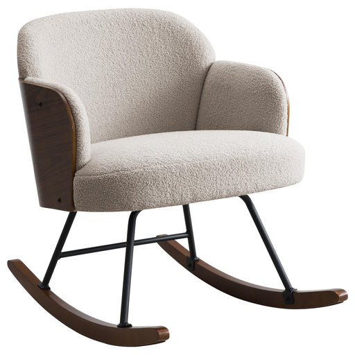 Paige Boucle Upholstered Mid Back Rocking Chair Beige - alternate view