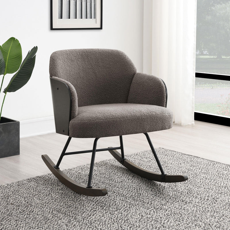 Paige Boucle Upholstered Mid Back Rocking Chair