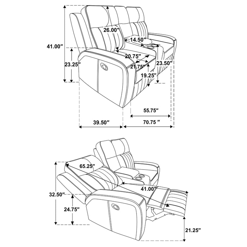 Raelynn 2-piece Upholstered Reclining Sofa Set