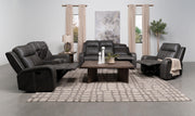 Raelynn 3-piece Upholstered Reclining Sofa Set Grey - alternate view