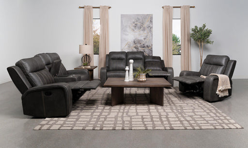 Raelynn 3-piece Upholstered Reclining Sofa Set Grey - alternate view