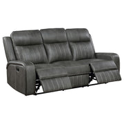 Raelynn 3-piece Upholstered Reclining Sofa Set Grey - detail 4